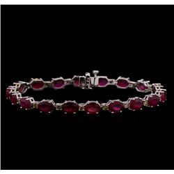 14KT White Gold 18.18 ctw Ruby and Diamond Bracelet