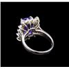 Image 3 : 14KT White Gold 3.90 ctw Tanzanite and Diamond Ring