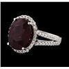 Image 1 : 10.55 ctw Ruby and Diamond Ring - 14KT White Gold