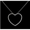 Image 2 : 0.48 ctw Diamond Pendant With Chain - 14KT White Gold