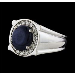 2.87 ctw Sapphire and Diamond Ring - 14KT White Gold