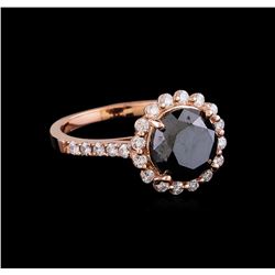 4.23 ctw Black Diamond Ring - 14KT Rose Gold