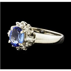 0.71 ctw Sapphire and Diamond Ring - Platinum