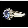 Image 1 : 0.71 ctw Sapphire and Diamond Ring - Platinum