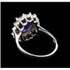 Image 2 : 3.47 ctw Tanzanite and Diamond Ring - 14KT White Gold