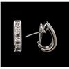 Image 2 : 1.03 ctw Diamond Earrings - 14KT White Gold