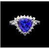 Image 2 : 14KT White Gold 3.44 ctw Tanzanite and Diamond Ring