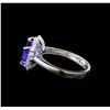 Image 3 : 14KT White Gold 3.44 ctw Tanzanite and Diamond Ring