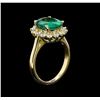 Image 4 : 3.14 ctw Emerald and Diamond Ring - 14KT Yellow Gold