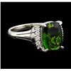 Image 1 : 4.29 ctw Tourmaline and Diamond Ring - Platinum