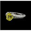 Image 1 : 2.76 ctw Yellow Sapphire and Diamond Ring - 18KT White Gold