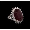 Image 1 : 14KT White Gold 21.83 ctw Ruby and Diamond Ring