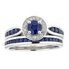 Image 1 : 1.46 ctw Sapphire and Diamond Ring - 14KT White Gold