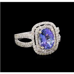 14KT White Gold 2.37 ctw Tanzanite and Diamond Ring