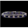 Image 1 : 14KT White Gold 21.98 ctw Sapphire and Diamond Bracelet