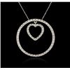 Image 1 : 14KT White Gold 0.75 ctw Diamond Pendant With Chain