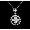 Image 2 : 1.20 ctw Diamond Pendant With Chain - 14KT White Gold