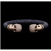 Image 1 : Cozmo Sterling Silver Crystal Skull Cuff Bracelet