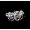 Image 1 : 5.54 ctw Black Diamond Ring - 14KT White Gold