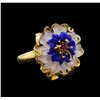 Image 1 : Lapis Lazuli Crystal Ring - 14KT Yellow Gold