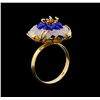 Image 4 : Lapis Lazuli Crystal Ring - 14KT Yellow Gold