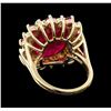 Image 3 : 16.70 ctw Ruby and Diamond Ring - 14KT Yellow Gold