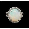 Image 2 : 8.95 ctw Opal and Diamond Ring - 14KT White Gold