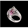 Image 3 : 7.84 ctw Ruby and Diamond Ring - 18KT White Gold