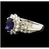 Image 1 : 1.25 ctw Sapphire and Diamond Ring - Platinum