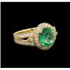 Image 1 : 14KT Yellow Gold 1.98 ctw Emerald and Diamond Ring