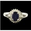 Image 2 : 1.15 ctw Sapphire and Diamond Ring - Platinum