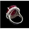 Image 3 : GIA Cert 14.36 ctw Ruby and Diamond Ring - 14KT White Gold