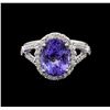 Image 2 : 4.70 ctw Tanzanite and Diamond Ring - 14KT White Gold