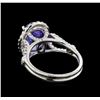 Image 3 : 4.70 ctw Tanzanite and Diamond Ring - 14KT White Gold