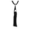 Image 2 : Silk Tassel Leather Necklace - Rhodium Plated