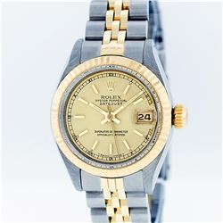 Rolex Two Tone Champagne Index DateJust Ladies Watch