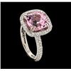 Image 4 : 3.46 ctw Morganite and Diamond Ring - 18KT White Gold