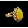 Image 1 : 3.65 ctw Opal and Diamond Ring - 14KT Yellow Gold