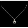 Image 2 : Pearl and Diamond Pendant With Chain - 14KT White Gold