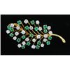 Image 2 : 1.76 ctw Vintage Diamond and Emerald Pin - 14KT Gold