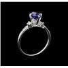 Image 4 : 1.41 ctw Sapphire and Diamond Ring - 14KT White Gold