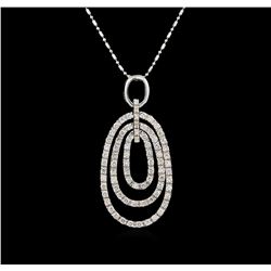 14KT White Gold 1.30 ctw Diamond Pendant With Chain