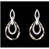 Image 1 : 0.67 ctw Diamond Earrings - 14KT Two-Tone Gold