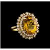 Image 1 : 14KT Yellow Gold 8.56 ctw Citrine and Diamond Ring