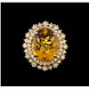 Image 2 : 14KT Yellow Gold 8.56 ctw Citrine and Diamond Ring