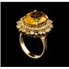 Image 4 : 14KT Yellow Gold 8.56 ctw Citrine and Diamond Ring