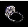 Image 3 : 14KT White Gold 4.45 ctw Tanzanite, Sapphire and Diamond Ring