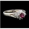 Image 1 : 0.31 ctw Ruby and Diamond Ring - Platinum