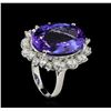 Image 4 : 14.88 ctw Tanzanite and Diamond Ring - 14KT White Gold
