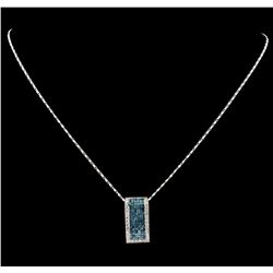 1.20 ctw Diamond Pendant With Chain - 18KT White Gold